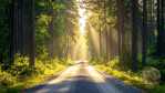 A peaceful forest path in Finland illuminated by warm morning light, symbolising personal growth, reflection, and the beginning of a new chapter.
