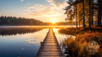 A peaceful lakeside at sunrise in Finland, symbolising inner alignment, gratitude, and embodying the future through calm presence.
